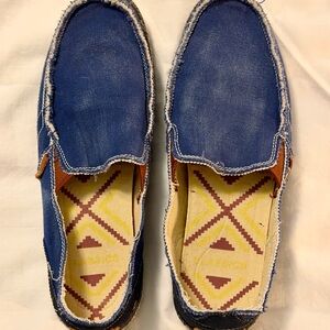Men’s Blue Canvas Slip-On Shoes
